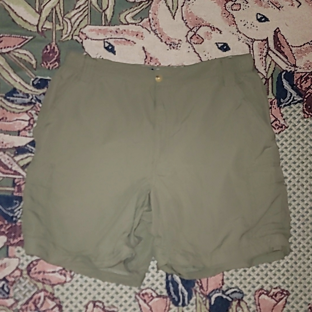 Vintage nylon shorts SportIf cargo short beige pocket elastic waistband